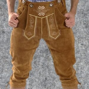 Authentic Oktoberfest Light Brown Lederhosen OL-008