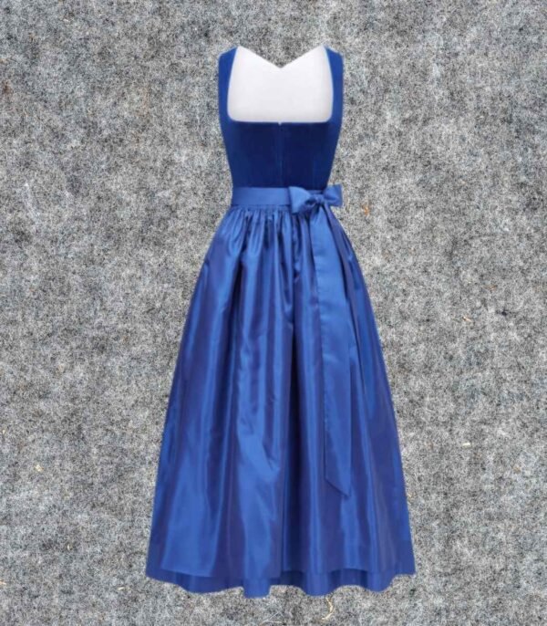 Perfect German Velvet Dirndl Dress Blue OD-006