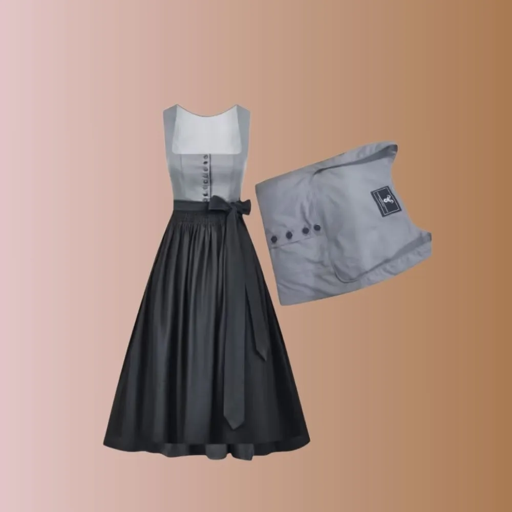 Gray Cotton Dirndl | Modern Bavarian Dress