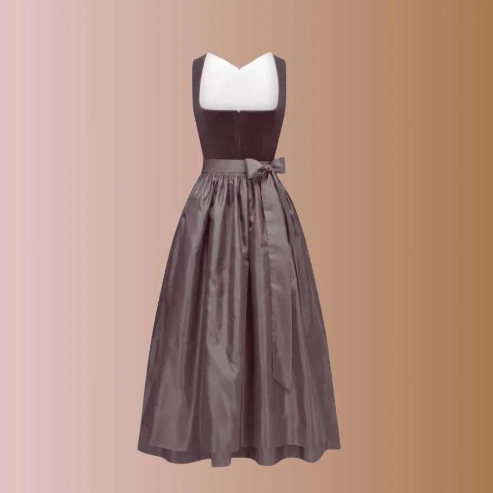 Brown Velvet Dirndl Dresses | Luxe Autumn Styles