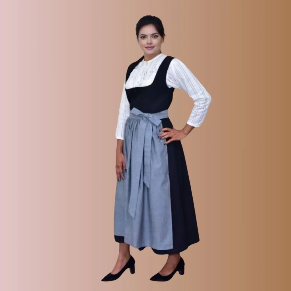 Handmade Long Dirndl Dress | Bavarian Traditional Gown