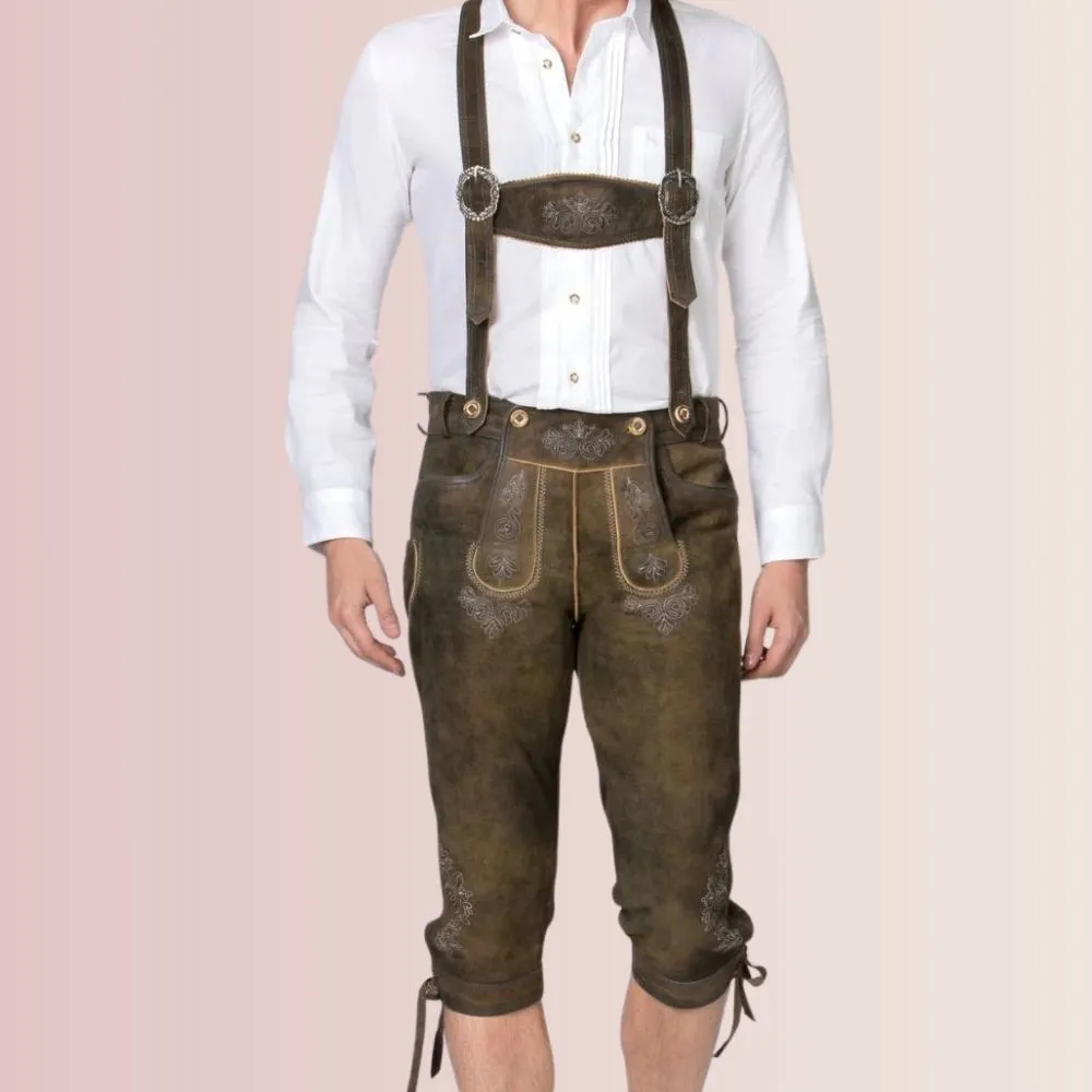 Embroidered Bundhosen | Bavarian Leather Pants