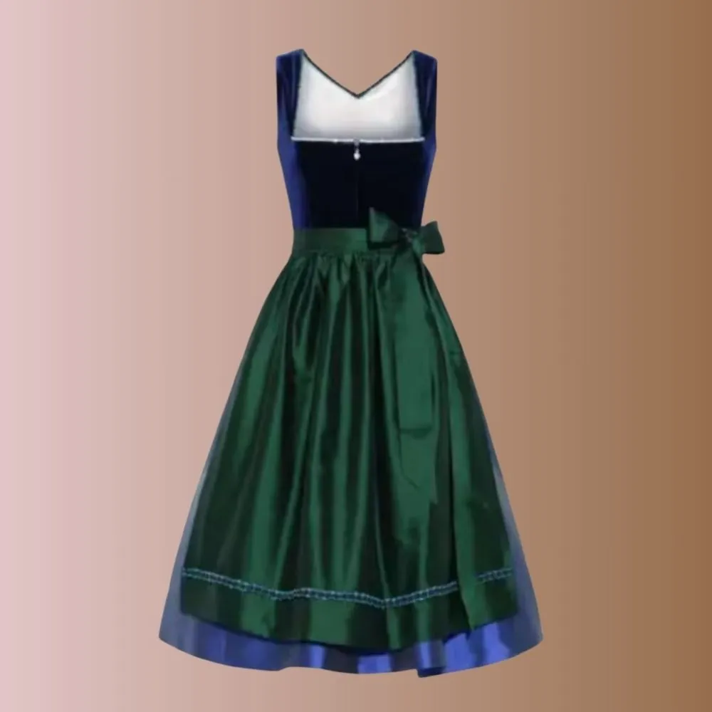 Royal Blue Velvet Dirndl – Luxurious Bavarian Dress
