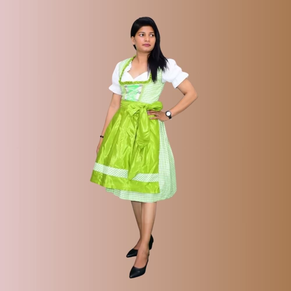 Dirndl Green Checkered – Bavarian Classic Dress