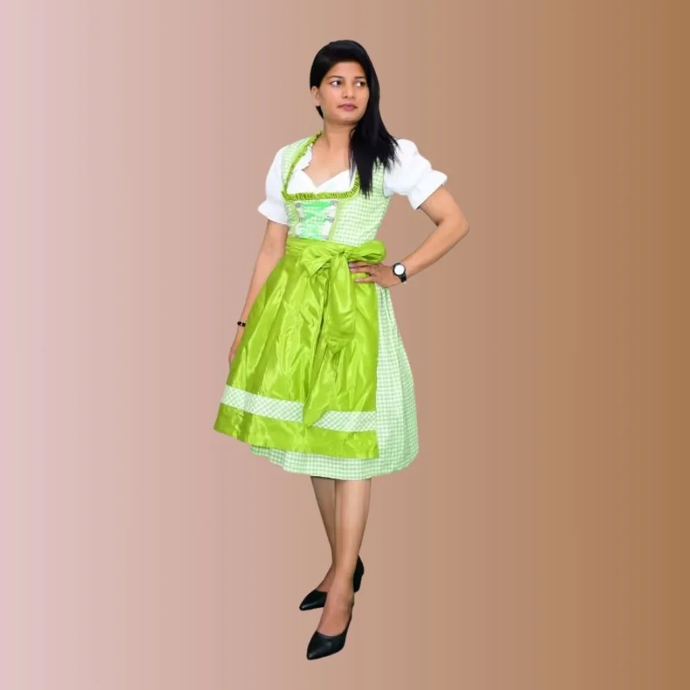 Dirndl Green Checkered – Bavarian Classic Dress
