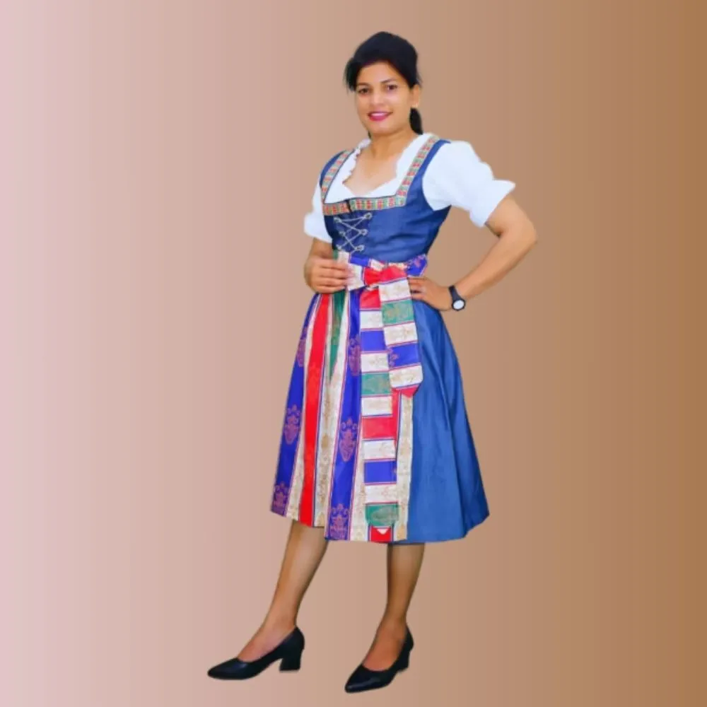 Dirndl Denim Dress – Modern Bavarian Style
