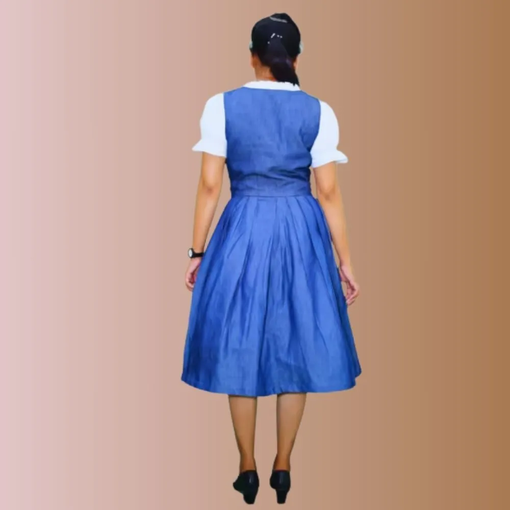 Dirndl Denim Dress – Modern Bavarian Style - Image 3